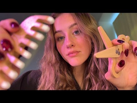 Soft Spoken ASMR Wooden Haircut Roleplay ✂️ Styling, Brushing, & Clipping for Deep Sleep