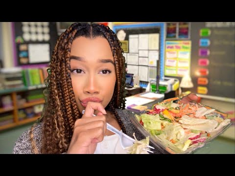 ASMR Teacher Talks to You About Your Bad Grades While Eating a Salad 👩‍🏫🥗