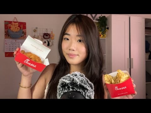 ASMR Chick-fil-a Mukbang 😋🍗 Eat w/ Me! 