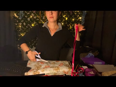 ASMR Tailor/Fabric Counter Role Play (fabric, measuring, typing, writing, rummaging sounds)