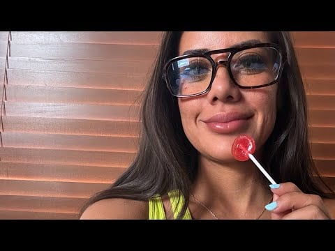 ASMR sucking on lollipop mouth sounds