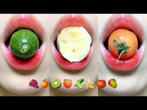 Asmr Eating Fresh Fruit Jelly Honey Chocolate Emoji Food 🍇🥒🍊 