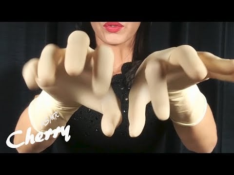 【ASMR】White Rubber Gloves Tickle Tickle Hand Movement 흰색 고무 장갑 간지럽 히기 / 白いゴム手袋でこちょこちょくすぐり