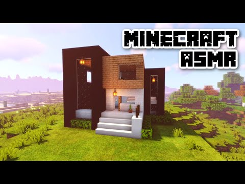 Minecraft ASMR | Building a simple, two story modern house ⛏️ Soft whispering