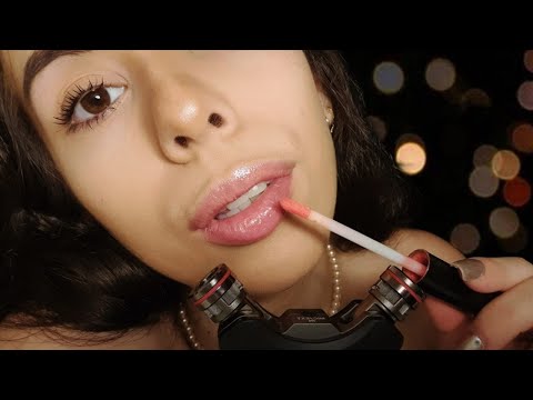 ASMR LIPGLOSS APLICATION | Explorando Gatilhos com 1 Gloss no Tascam (Binaural)