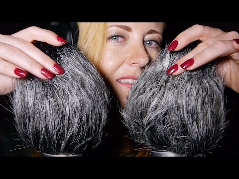 ASMR Windy Muffs ❤︎ Hair Smoothing, Head Scratching, Mic Blowing