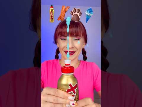 ASMR Emoji Ice Cream, Blue Candy Drink #shorts