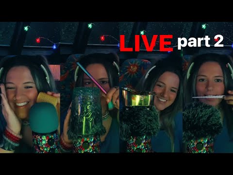 ASMR LIVE PART 2 💙🦋— hair roller, mermaid brush, teeth sounds, & more!