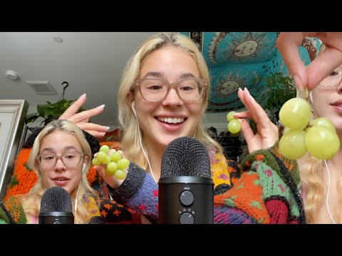 ASMR I was sad so I put on colorful clothes and ate grapes