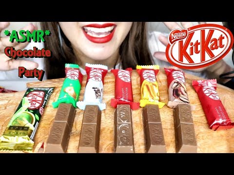 ASMR Kitkat Chocolate Party Eating Sounds