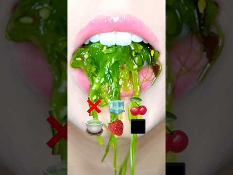 asmr EMOJI FOOD 이모지 챌린지 🎋🧊🍒 eating sounds 리얼사운드 먹방 #emojichallenge #asmr 🍓🍒 request:@lisasummers4367