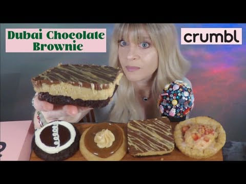 ASMR Crumbl Cookie Review | Dubai Chocolate Brownie, Strawberry Skillet, Chocolate Mallow Cupcake