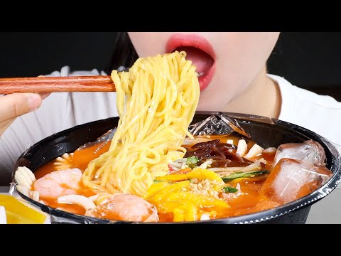 ASMR 냉짬뽕 먹방 | Spicy Cold Seafood Noodles | Jjampong | Eating Sounds Mukbang