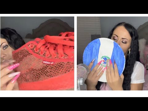 ASMR Sneaker Tapping & Paper-plate tapping w/ job ramble *whispered*