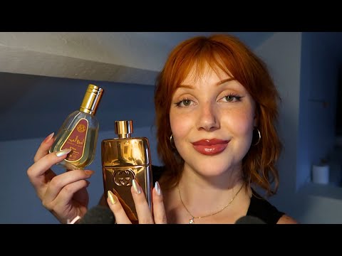 ASMR Soft Spoken *show & tell* Perfume Collection (Tapping, Ear to Ear)