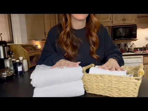 ASMR Cozy Towel Folding✨whisper✨ #asmr 