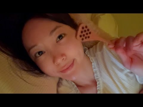 ASMR 쌩얼주의🫣 야식은 누워서 먹어야 제맛 Bare face Eating you with honey dip spoon