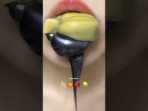 asmr EMOJI MUKBANG WAX CANDY 🍌🍓🍋  #mukbang #asmr #emojichallenges #asmrsounds #meoasmr #asmr