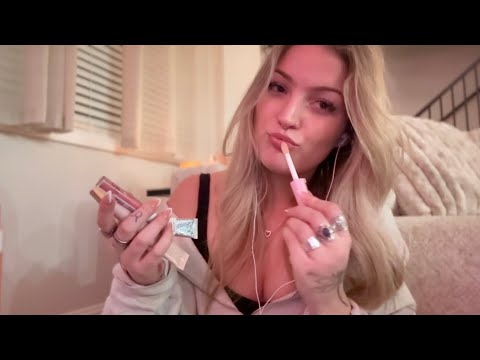 ASMR lipgloss application with kisses + gentle mouth sounds ( max sensitivity !) 💋