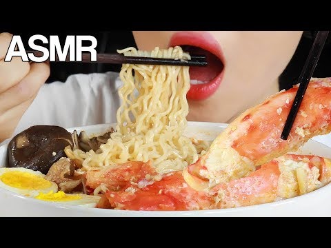 ASMR KING CRAB MAGGI TOM YUM NOODLES EATING SOUNDS MUKBANG