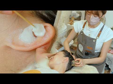 ASMR | Ear-Melting Taiwanese Foam Ear Cleaning | Scalp & Brow Gua Sha Heaven