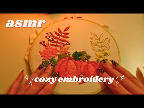 ASMR Cozy & Warm Embroidery🪡🕯Soft-Spoken🕯 Fabric Sounds, Crafting, Finding Community Chit-Chat