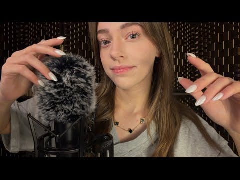 ASMR Close Binaural Whispering & Fluffy Mic Sounds (Deep Ear Attention)
