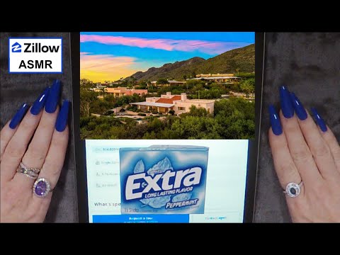 ASMR Gum Chewing Browsing Luxury Zillow Homes on iPad | Whispered