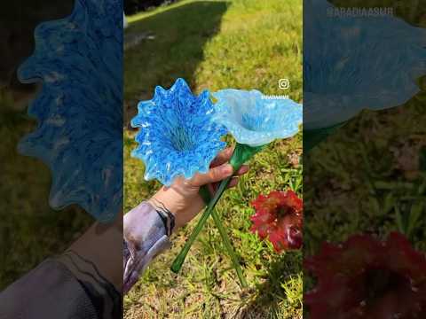 Tapping Sounds #ASMR 🩵 Glass Flowers