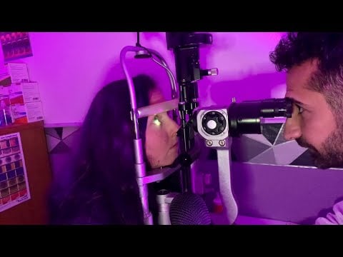 ASMR: Routine Slit Lamp Eye Exam on a Patient