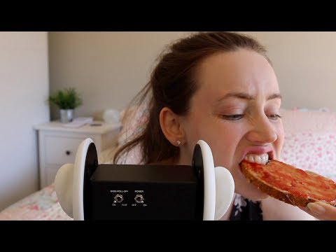 ASMR Whisper Eating Sounds | Bread With Peanut Butter & Jam | Ear To Ear Binaural