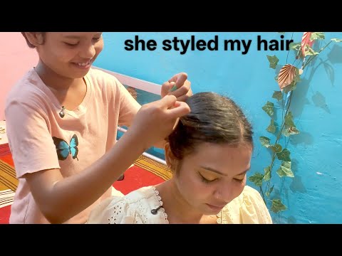 Getting my hairstyle done by a 13-year-old girl – so talented ❤️