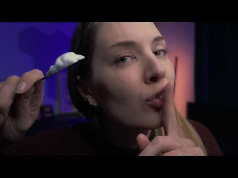ASMR Whispering Barbershop Roleplay | Binaural Shave, Hot Towel & Beard Trimming (FR/EN)
