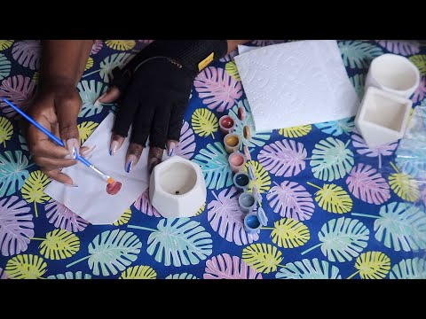 DESIGNING MY OWN PLANTER ASMR PAINTING CERAMIC