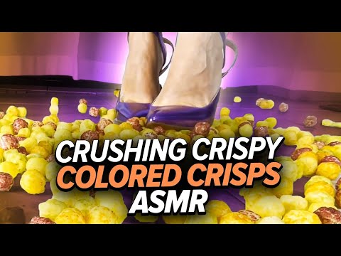 ASMR | Crushing Crispy Colored with High Heel (No Talking)