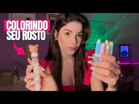 ASMR COLORINDO SEU ROSTO 🎨🖌️