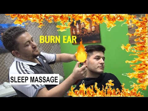 ASMR turkish barber massage =burn hair=NECK ,EAR CRACK=head,back,arm,ear,wire,face massage=skin mask