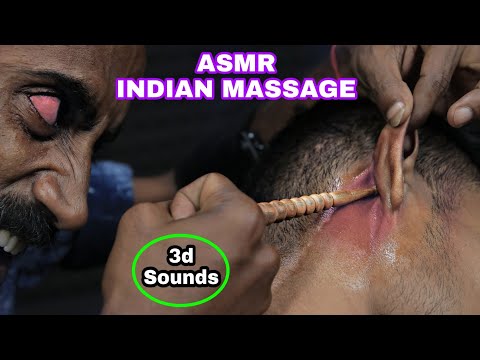 Neck And Shoulder Pain Relief Massage With Oil | Indian Head Massage With Wooden Tools & Neck Crack