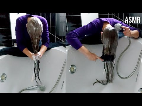 ASMR Hair Washing & Hair Brushing Over Face