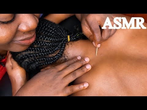 ASMR✨Back Pimples Nitpicking, Washing, Shaving & Hair Scratch and Deep Ear Cleaning Plus Whispers 