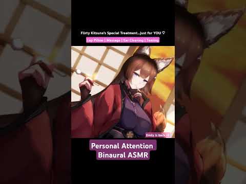 Flirty Kitsune massages you on her lap ♡ Personal Attention | #asmr  [FULL Video on my Channel]