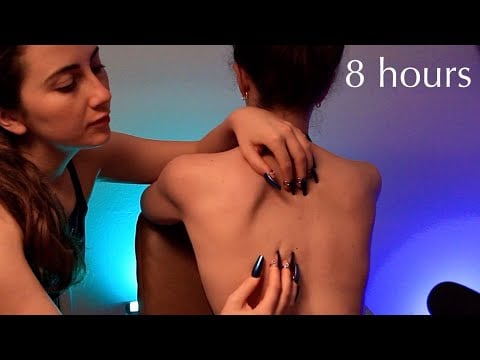 ASMR 8 HOUR LOOP Back Scratching For Relaxation Acrylic Nails, Nape of Neck, Real Person(No Talking)