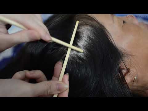 ASMR Scalp Scratching With Sticks, Hair Play, Hair Parting, Hair Scratching For Sleep