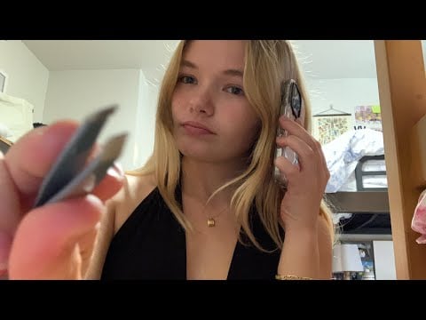 asmr - fixing your eyebrows while on the phone
