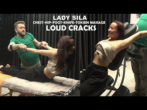 LADY SILA DEEP SLEEP WITH MY CHEST,HIP MASSAGE + CRACKS + Asmr head,face,arm,foot,leg,back massage