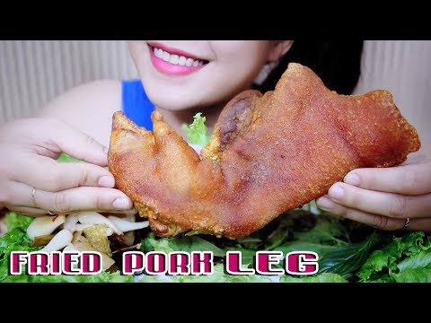 ASMR FRIED PORK LEG (SAVAGE EATING) CRUNCHY EATING SOUND | LINH ASMR