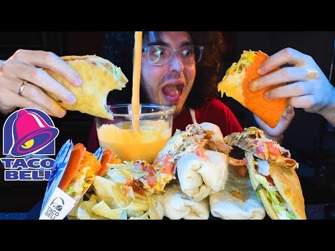 TACO BELL  CHEESE SAUCE FEAST ! BURRITOS, TACOS, CHALUPAS * ASMR NO TALKING * | NOMNOMSAMMIEBOY