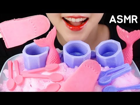 ICE ASMR ICE CREAM ASMR PURPLE FOOD ASMR PINK FOOD ASMR FROZEN CHOCOLATE ASMR