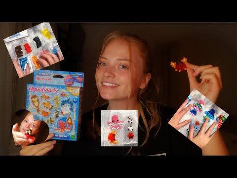 ASMR~CREATING ART WITH AQUABEADS 🐬🐙🦀