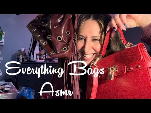 ASMR everything BAGS #asmr #haul #unboxing #crinklingsounds #tapping #scratching #rummaging 